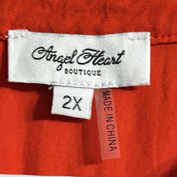 Angel Heart Boutique Red Tunic Top Multicolored Embroidered Floral Print 2XL - Picture 4 of 9